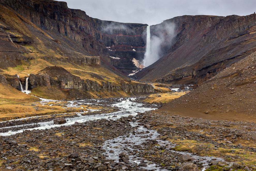Hengifoss-vízesés Izland